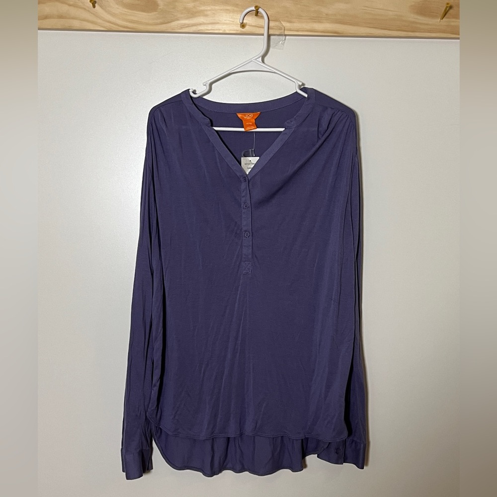 Joe Fresh Long Sleeve T-shirt Purple Women Size XL NWT